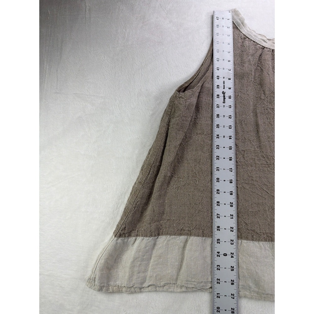 Magnolia Pearl Love Linen Tank Women OS Brown Natural Relaxed Boho Elegant Chic - Picture 6 of 16